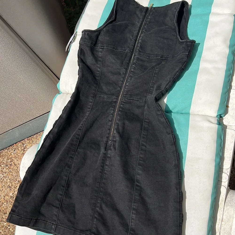 NWT Guess Tamara Black Denim Bandage Mini Dress Size Xs - Picture 9 of 10